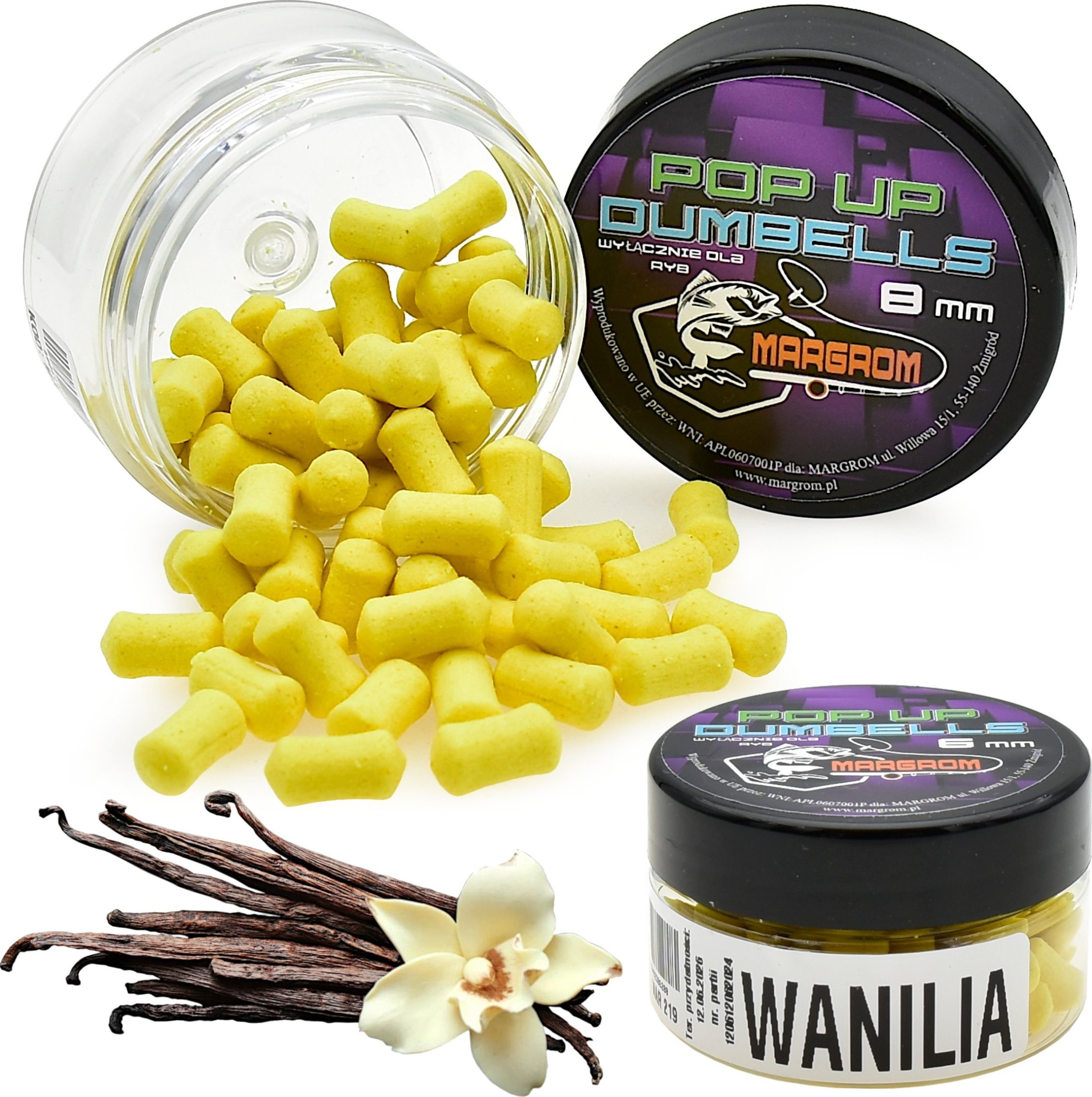 Margrom Dumbells POP UP 8 mm Margrom WANILIA przynęta Method Feeder