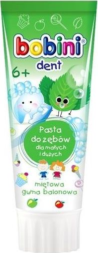 Bobini Pasta do zębów 6+ miętowa guma balonowa 75ml