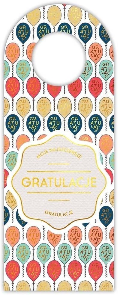 Zawieszka na butelkę - Gratulacje balony