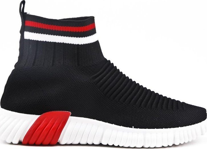 BELLO STAR Trampki tekstylne na koturnie czarne-38