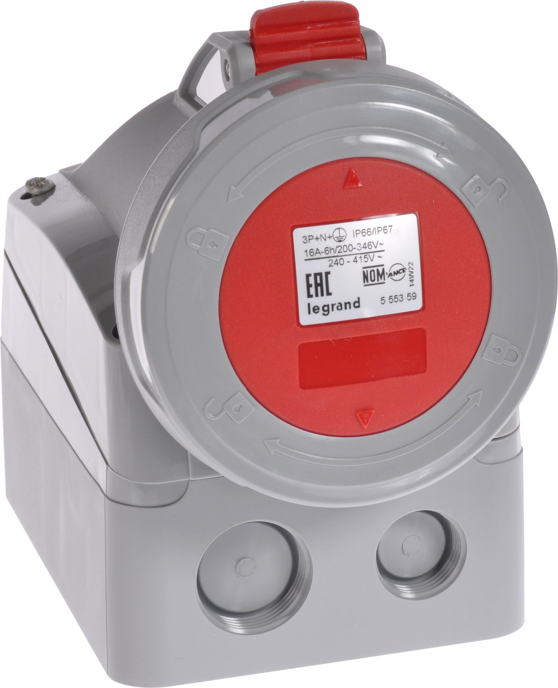 Legrand Gniazdo stałe 5P 16A 400V czerwone IP67 P17 TEMPRA PRO (555359)