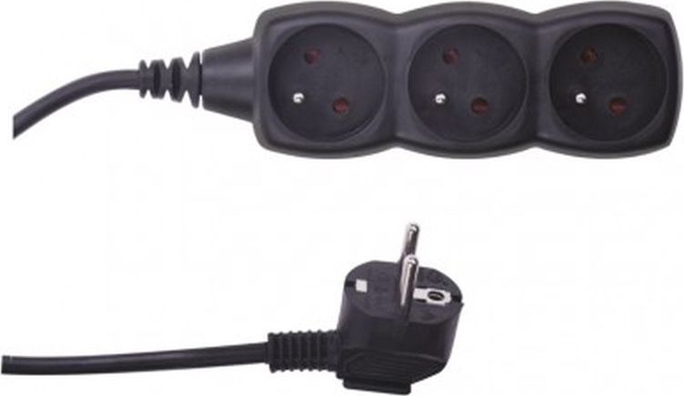 Emos Przedłużacz 3-gniazda z/u 1,5m /H05VV-F 3G1/ czarny PC0311