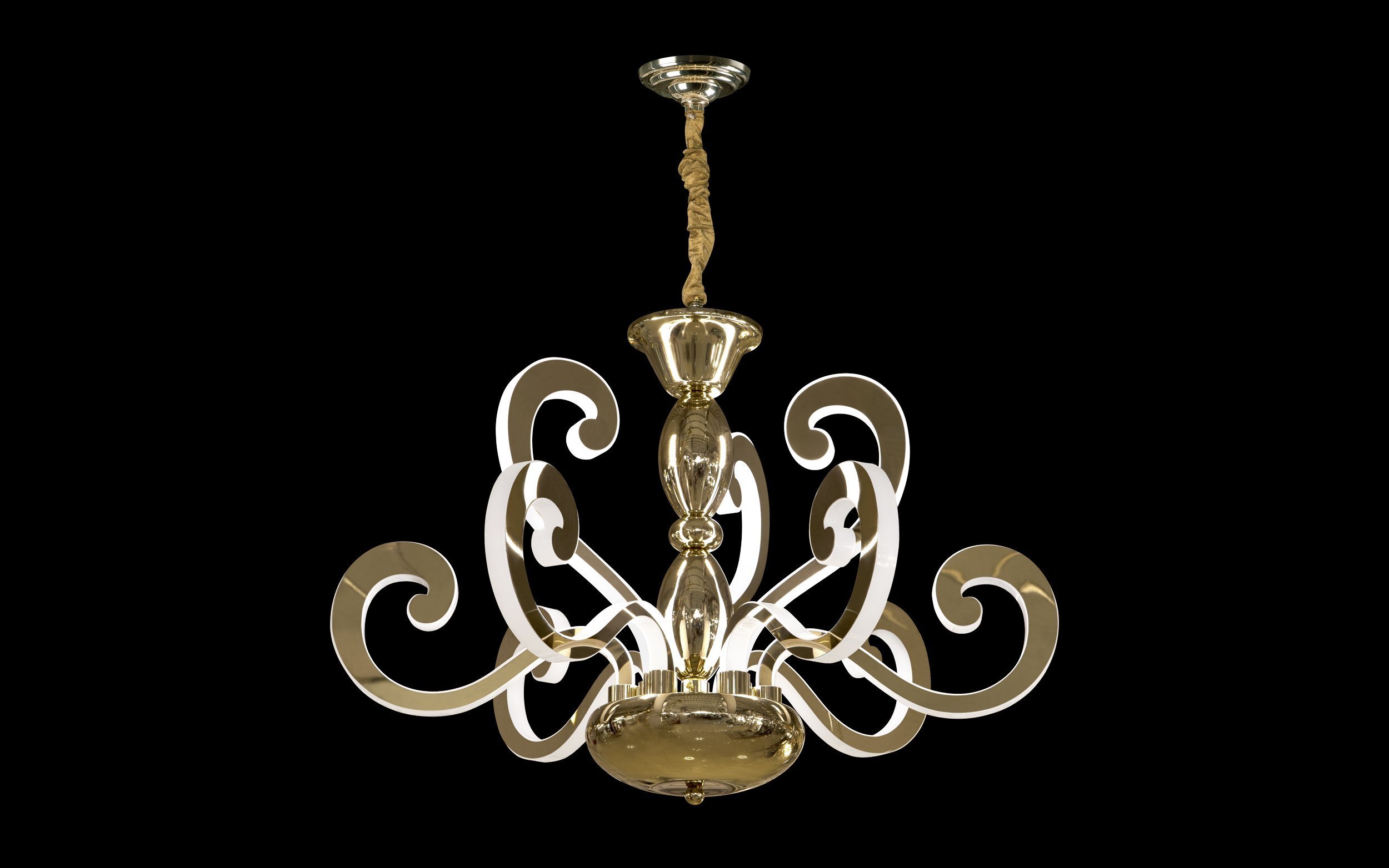 Lampa wisząca Witek Home Lampa Wisząca Horn Gold MD8617-6+3