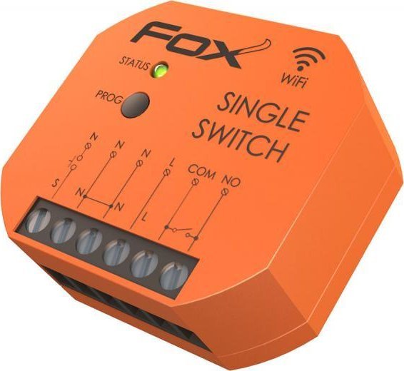 F&F FOX Przekaźnik jednokanałowy Wi-Fi 230 V SINGLE SWITCH Wi-R1S1P-P