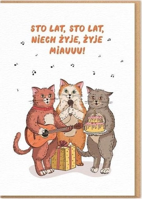 Karnet Urodziny - Koty sto lat