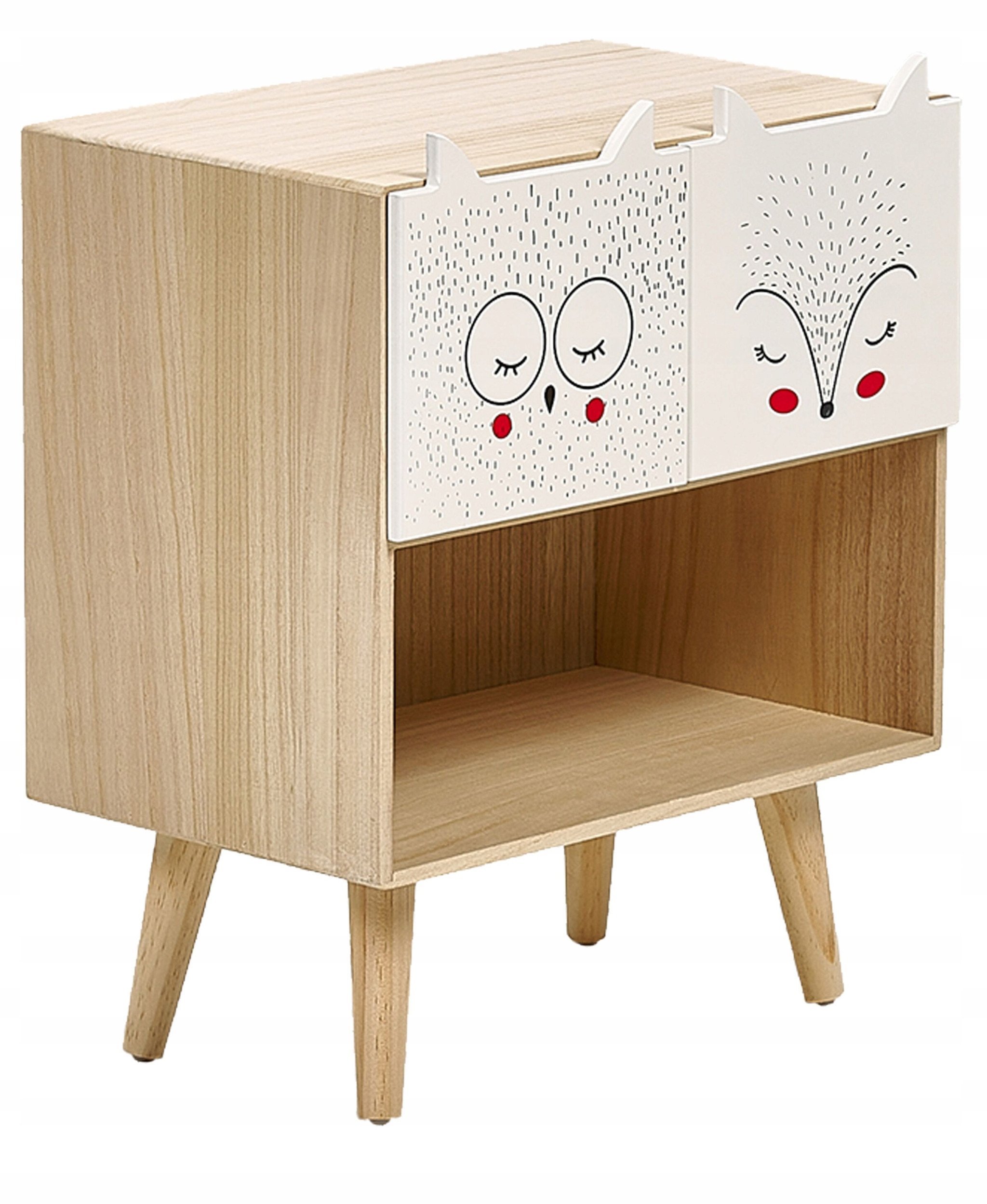 Beliani Szafka nocna 2 szuflady RUPERT Jasnobrązowy