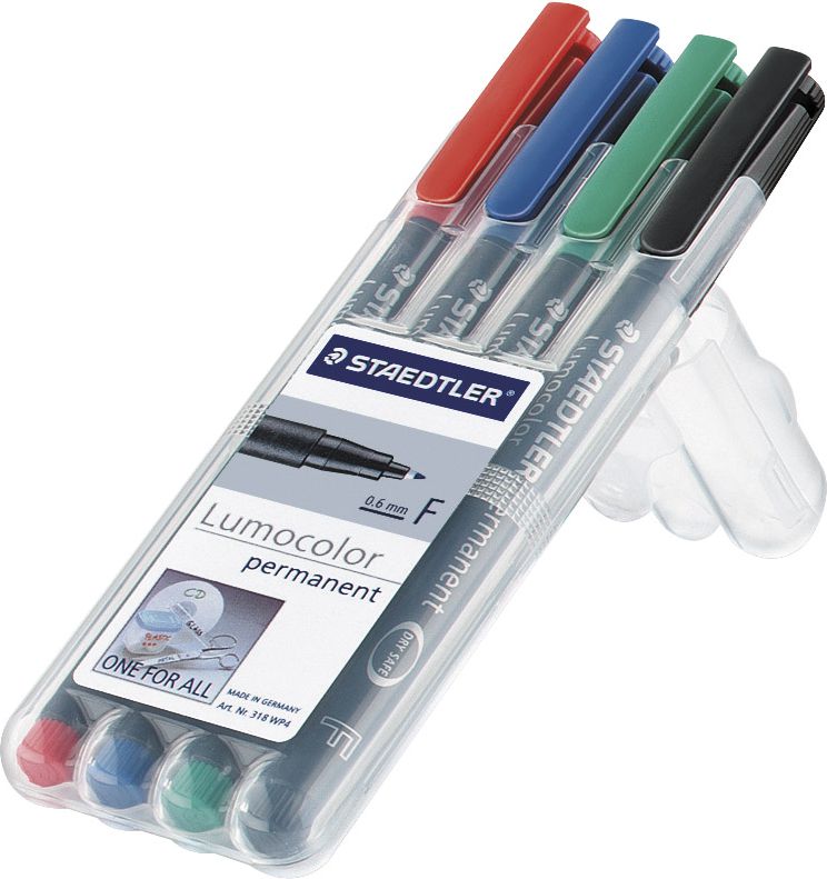 Staedtler Foliopisy Lumocolor F 0,6mm etui 4szt. (ST1140)