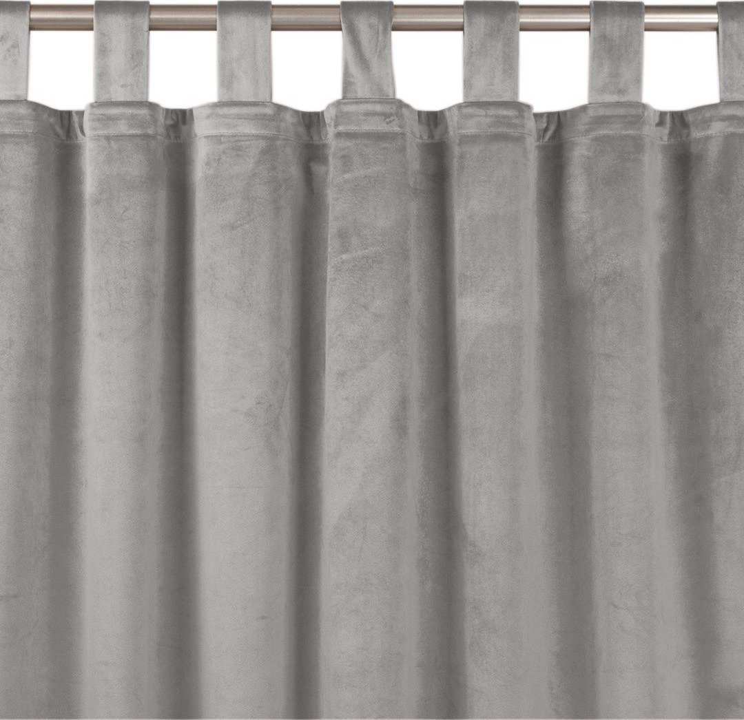 Homede Homede Zasłona VILA velvetowa na szelkach 135x245 szara