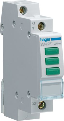 Hager Lampka modułowa 3-fazowa zielona 230-400V AC (SVN221)