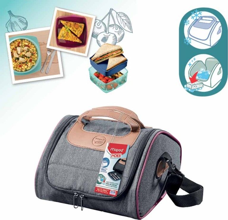Maped Torba lunchowa Picnik Adult jasnoszara z różowym (872201)