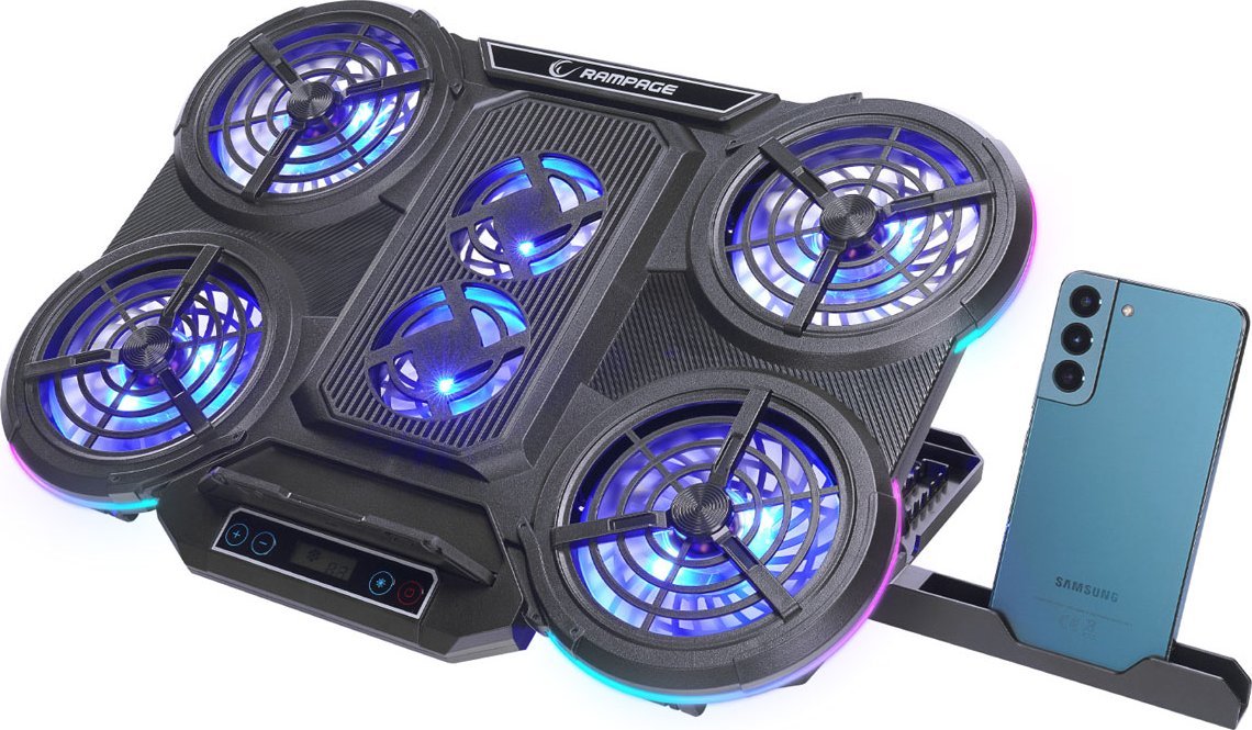 Podstawka chłodząca Rampage PROTE R6 10-17", RGB, regulowana