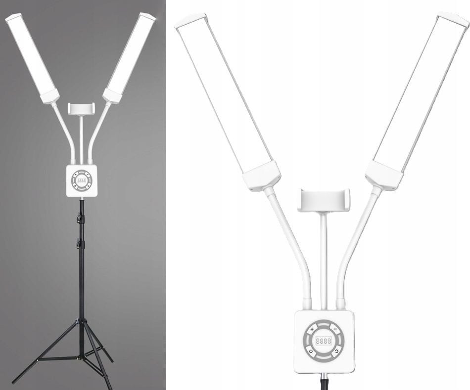 Podwójna Giętka Lampa Led Kosmetyczna Fotograficzna Video 40w + Pilot / M46 / Biały