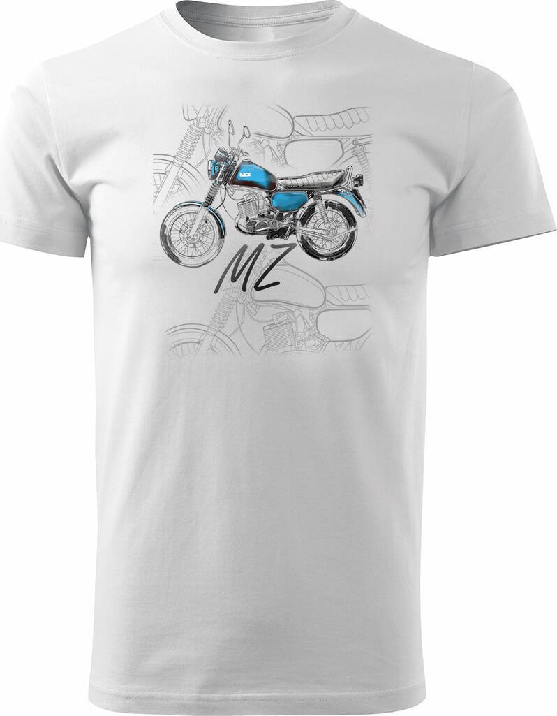 Topslang Koszulka motocyklowa na motor MZ ETZ 150 męska biała REGULAR XL