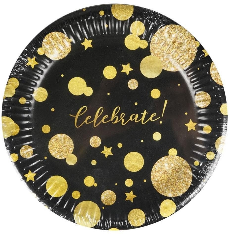 Talerze papierowe Glam Party czarne 8szt