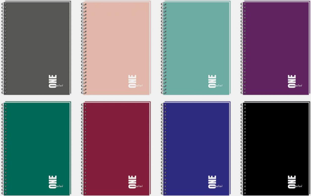 Interdruk Kołozeszyt A5/100K kratka UV One Color (5szt)