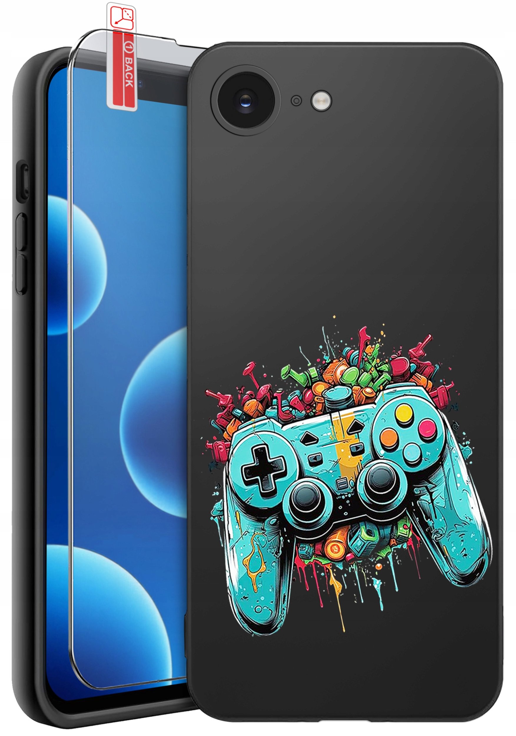 ETUI do iPhone 16e | WZORY | SILIKONOWE MATT CASE + SZKŁO 9H