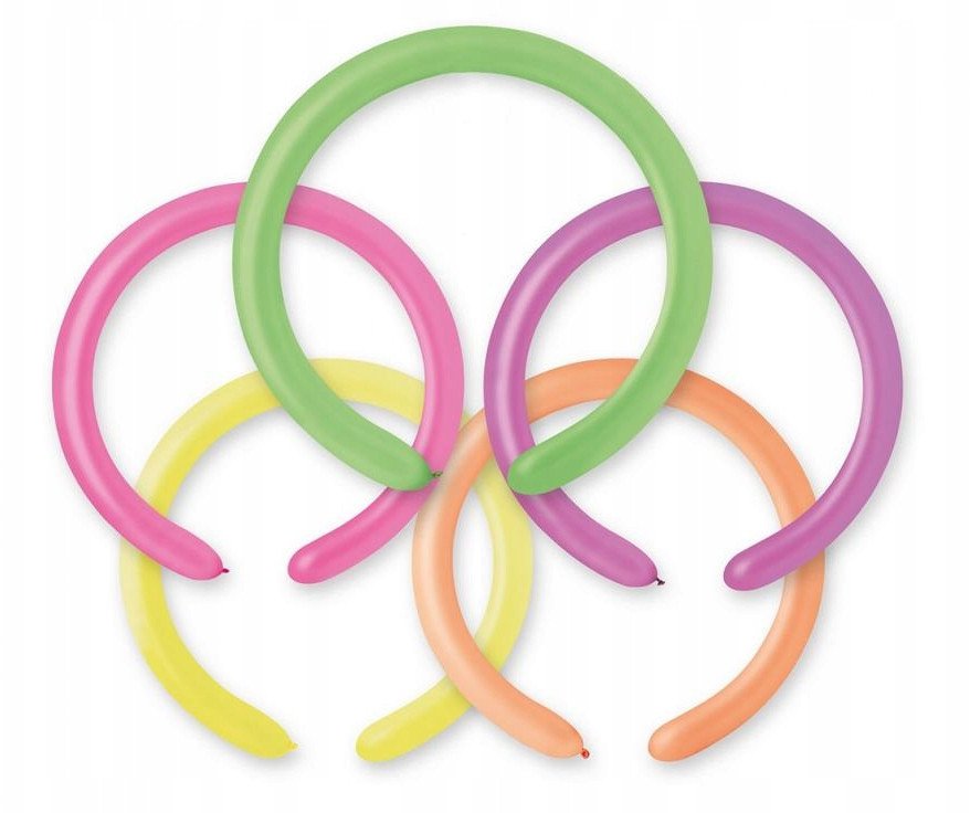 Balony rurki fluor 100szt