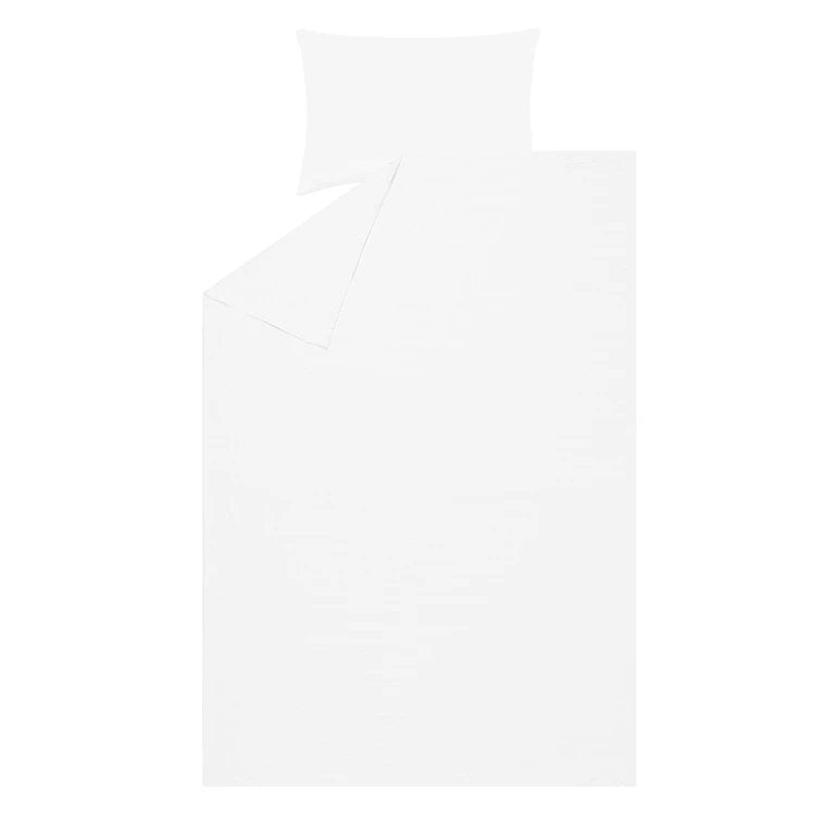 BED COV SET Striped White SATEEN 140x200