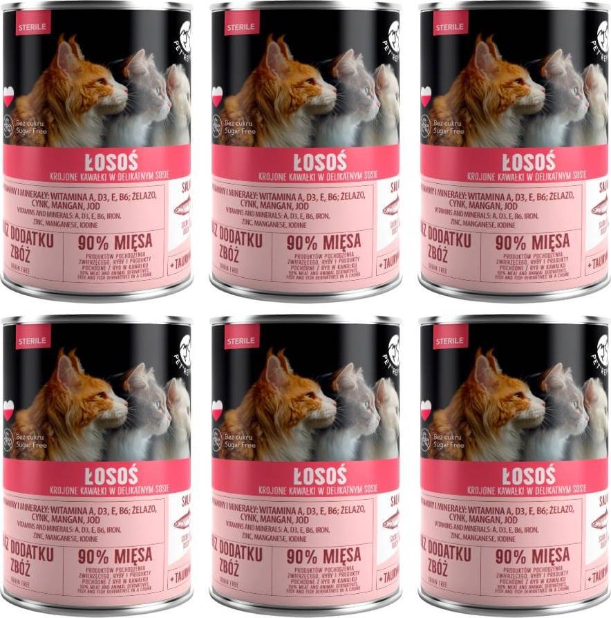 Pet Republic PetRepublic kawałki w sosie z łososiem (steril) 6x400g