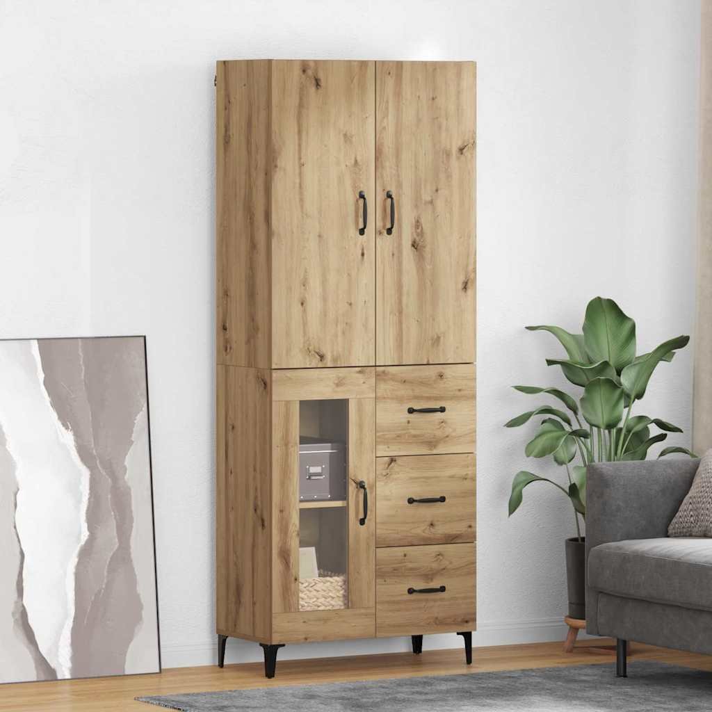 Highboard Montowane na ścianie Dąb rzemieślniczy 69,5 x 34 x 180 cm