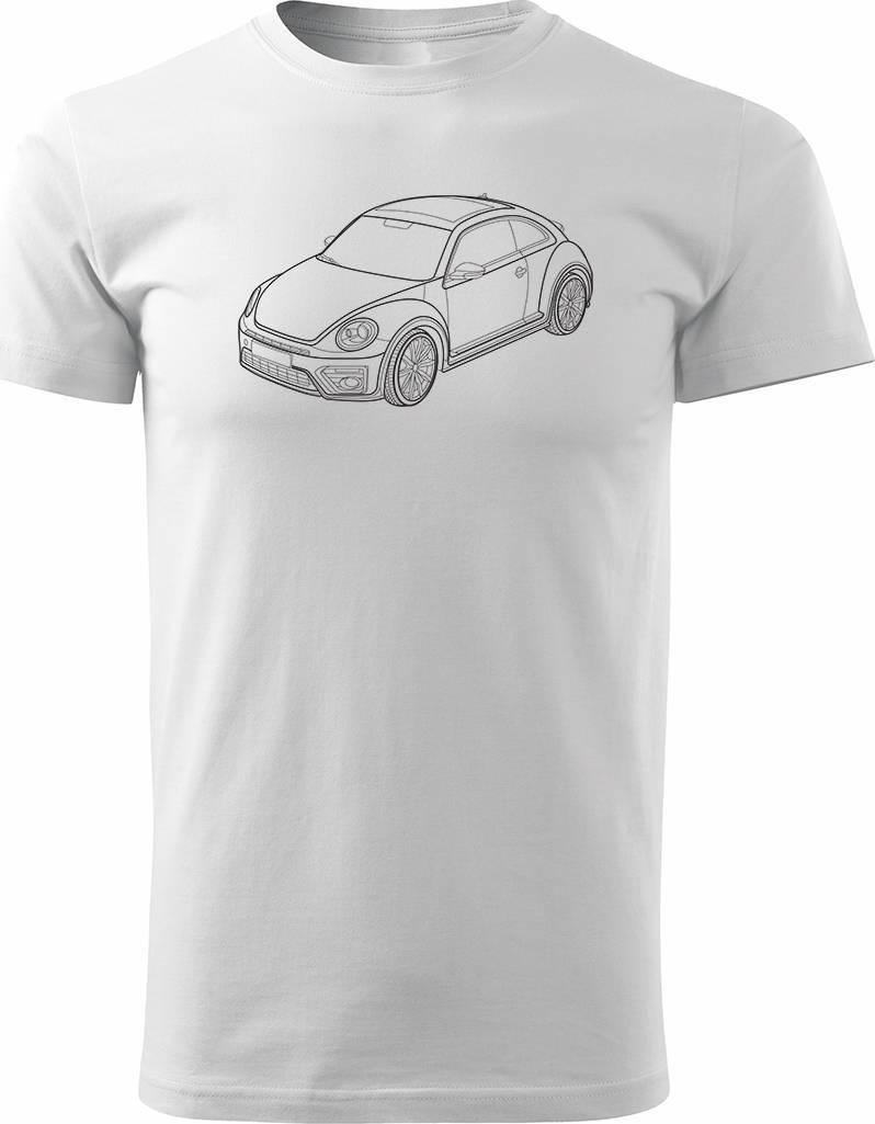 Topslang Koszulka VW New Beatle z samochodem New Beatle męska biały REGULAR r. XXL