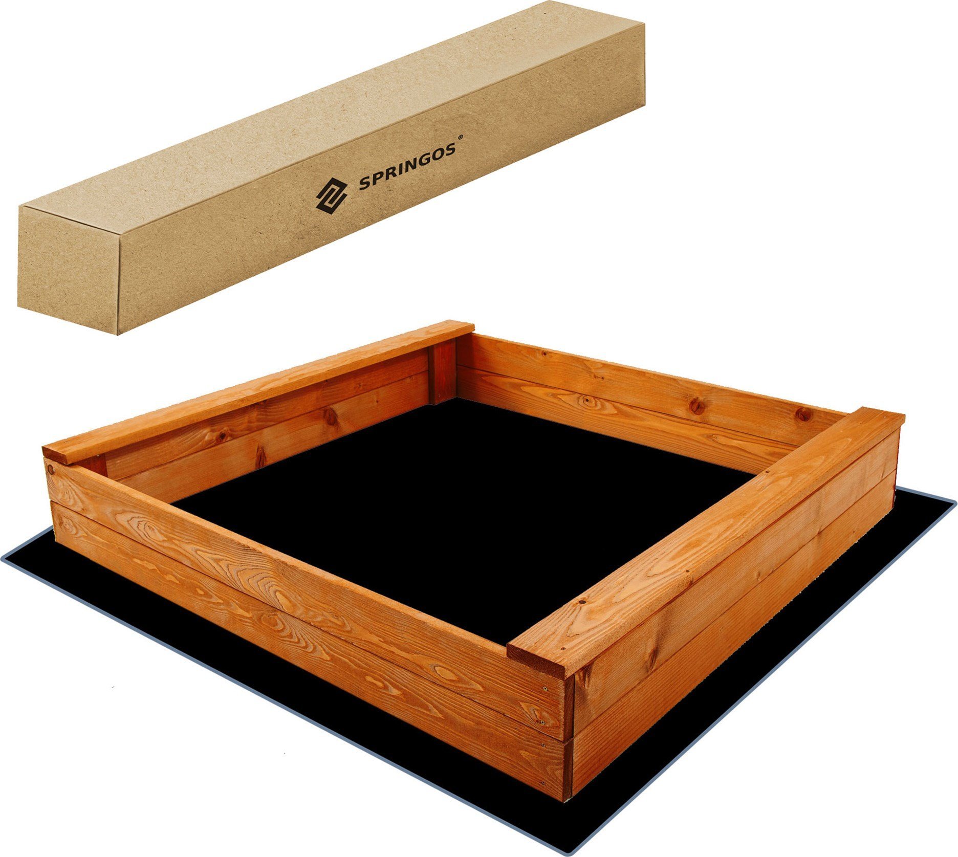 Piaskownica drewniana 120x120 cm impregnowana, z otworami montażowymi UNIWERSALNY