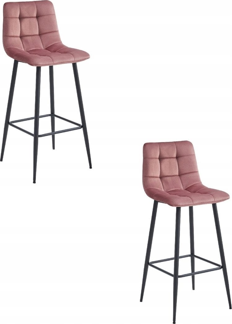 Leobert Hoker ARCETO - aksamit ciemny róż / nogi czarne x 2