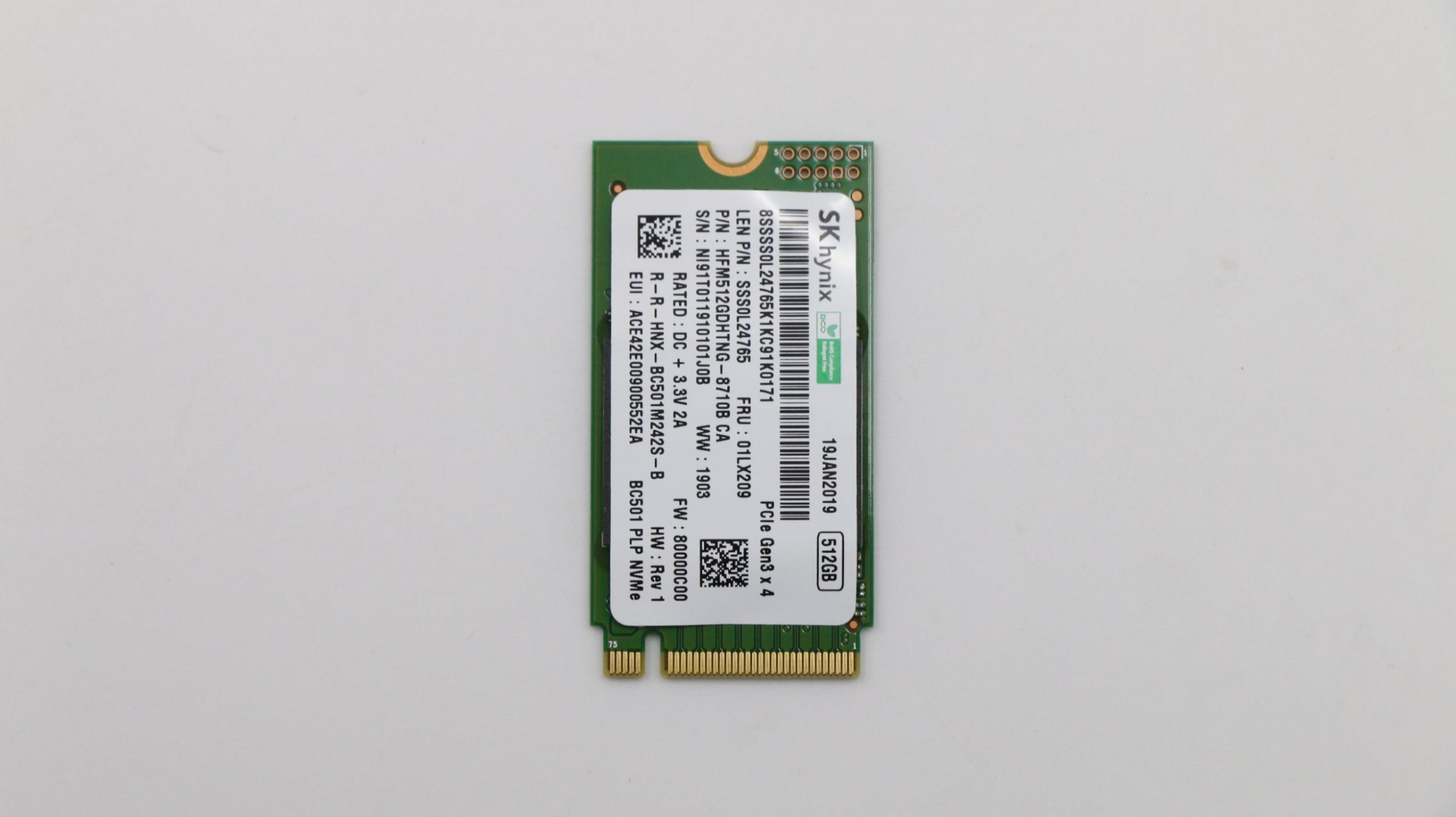 Lenovo SSD M.2 PCIe NVMe FRU SSD