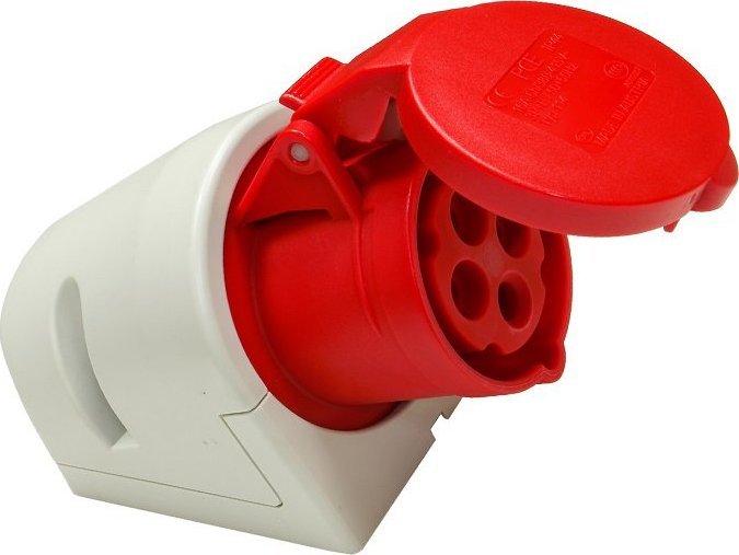PCE Gniazdo stałe 16A 4P 400V czerwone IP44 114-6 PCE