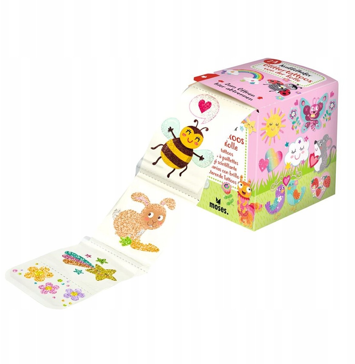 Brokatowe tatuaże na rolce przyroda 24szt