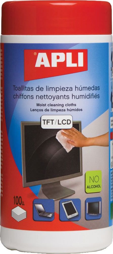 Apli Chusteczki nawilżane do czyszczenia ekranów LCD/TFT 100 szt. (AP11823)