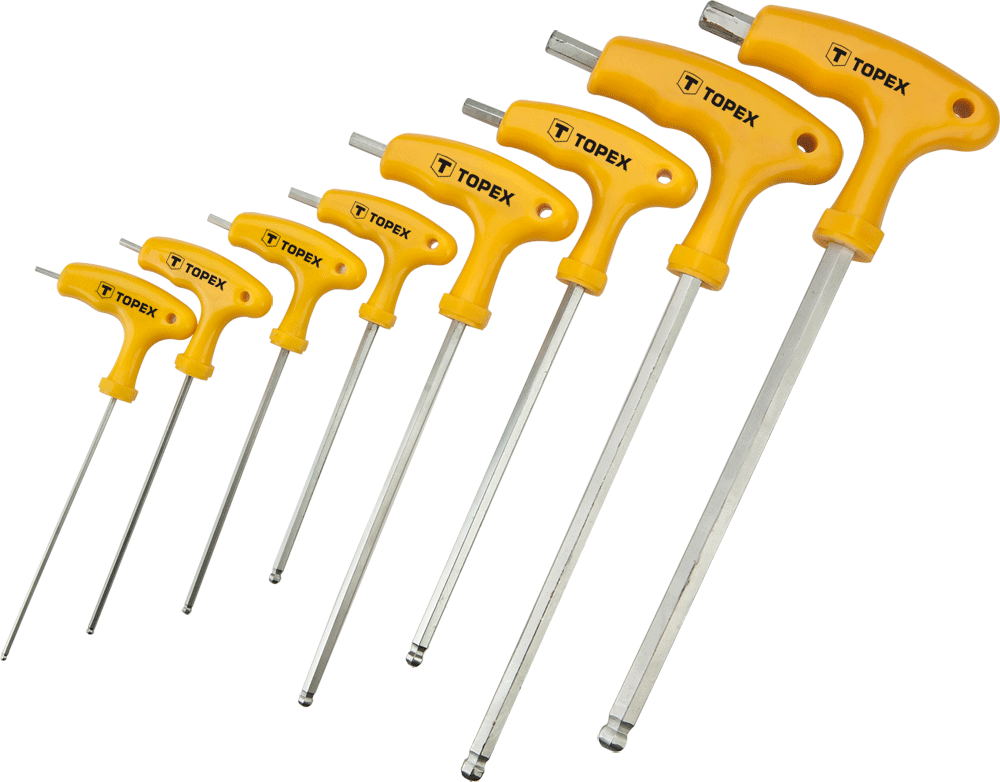 Topex Zestaw kluczy imbusowych hex typ T 2-10mm z kulką 8szt. (35D967)