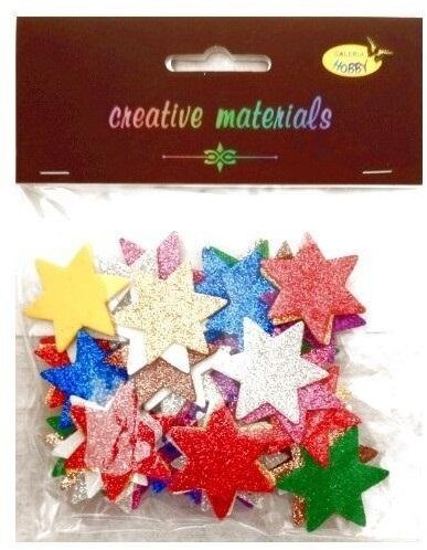 Gwiazdki z pianki brokatowej kolorowe ok 60szt