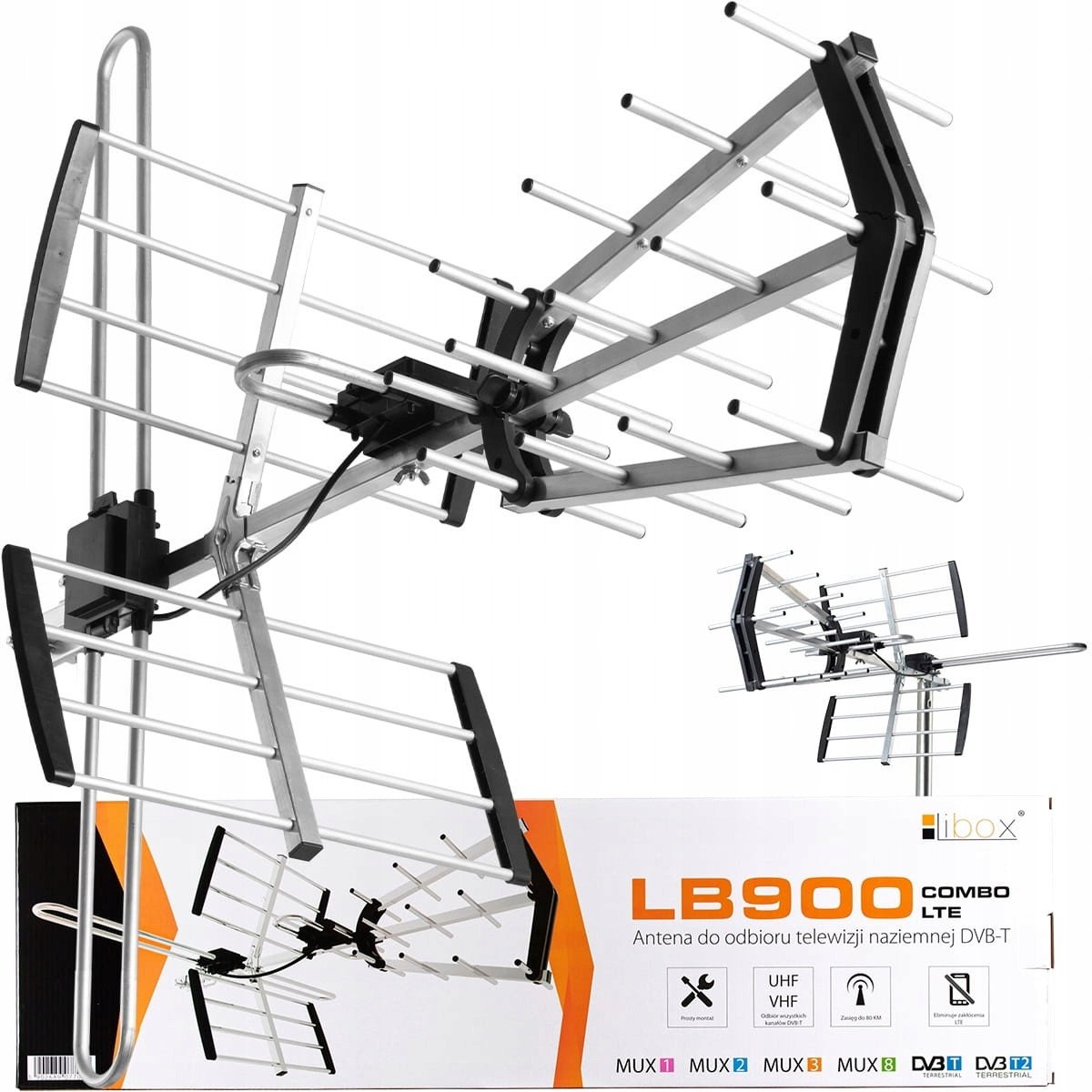 Antena zewnętrzna LINBOX LB900 srebrno-czarna