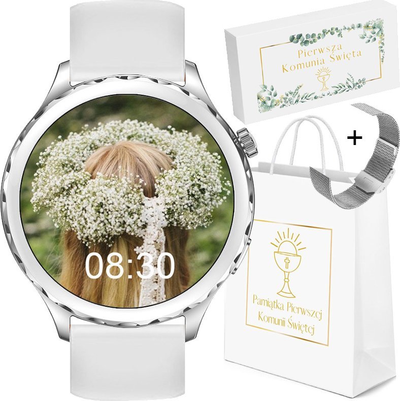 Smartwatch Rubicon Zegarek SMARTWATCH Rubicon KF02 srebrny KOMUNIA