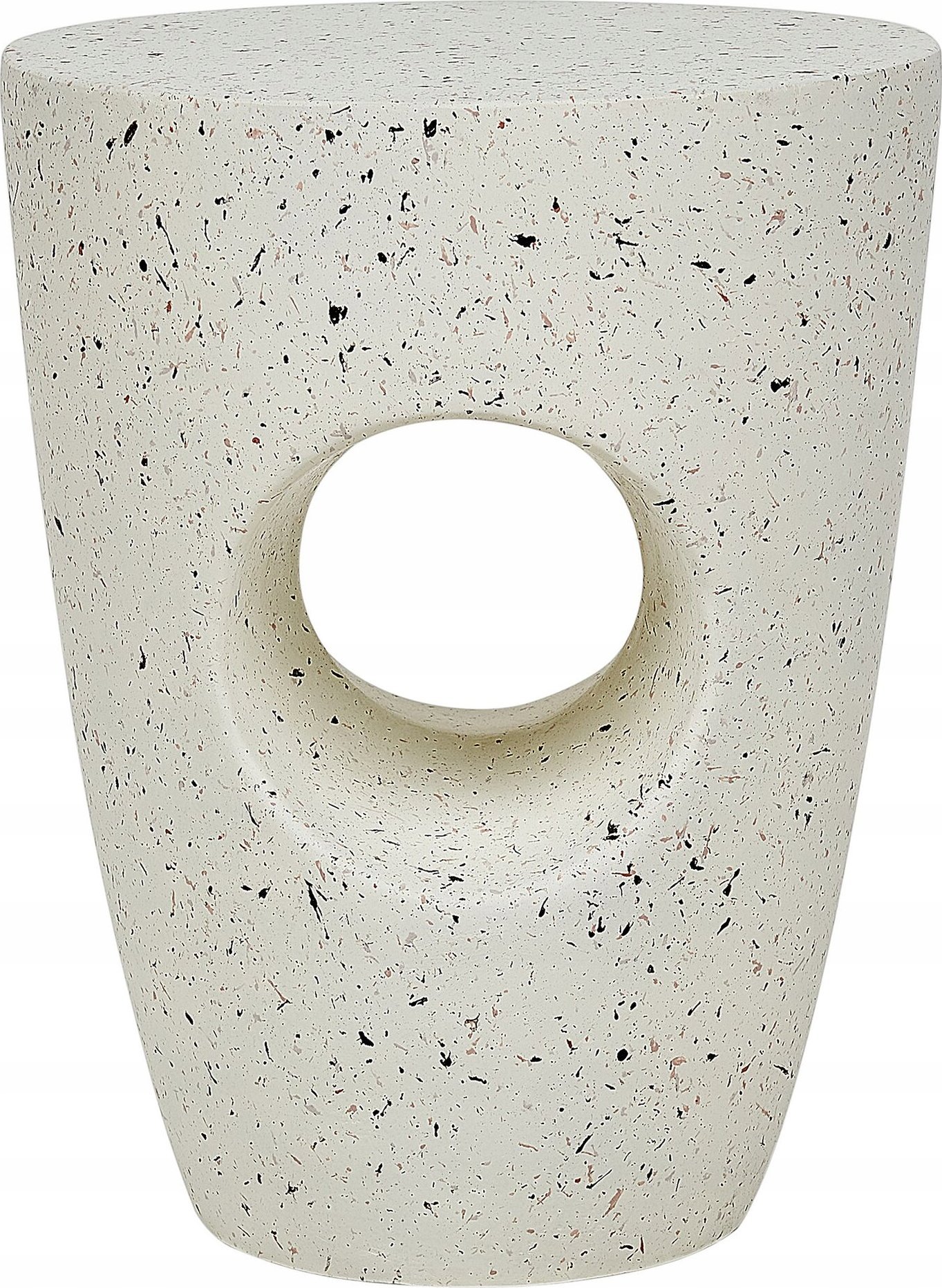 Beliani Stolik pomocniczy złamana biel z efektem lastryko EDOLO