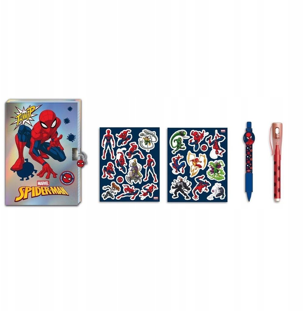 Pamiętnik z długopisem uv spiderman