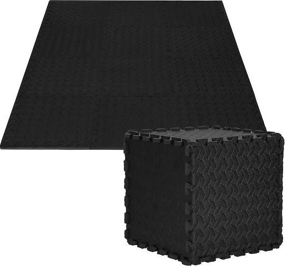 Springos Mata piankowa 90x118 cm do ćwiczeń czarne puzzle pod sprzęt pianka EVA UNIWERSALNY