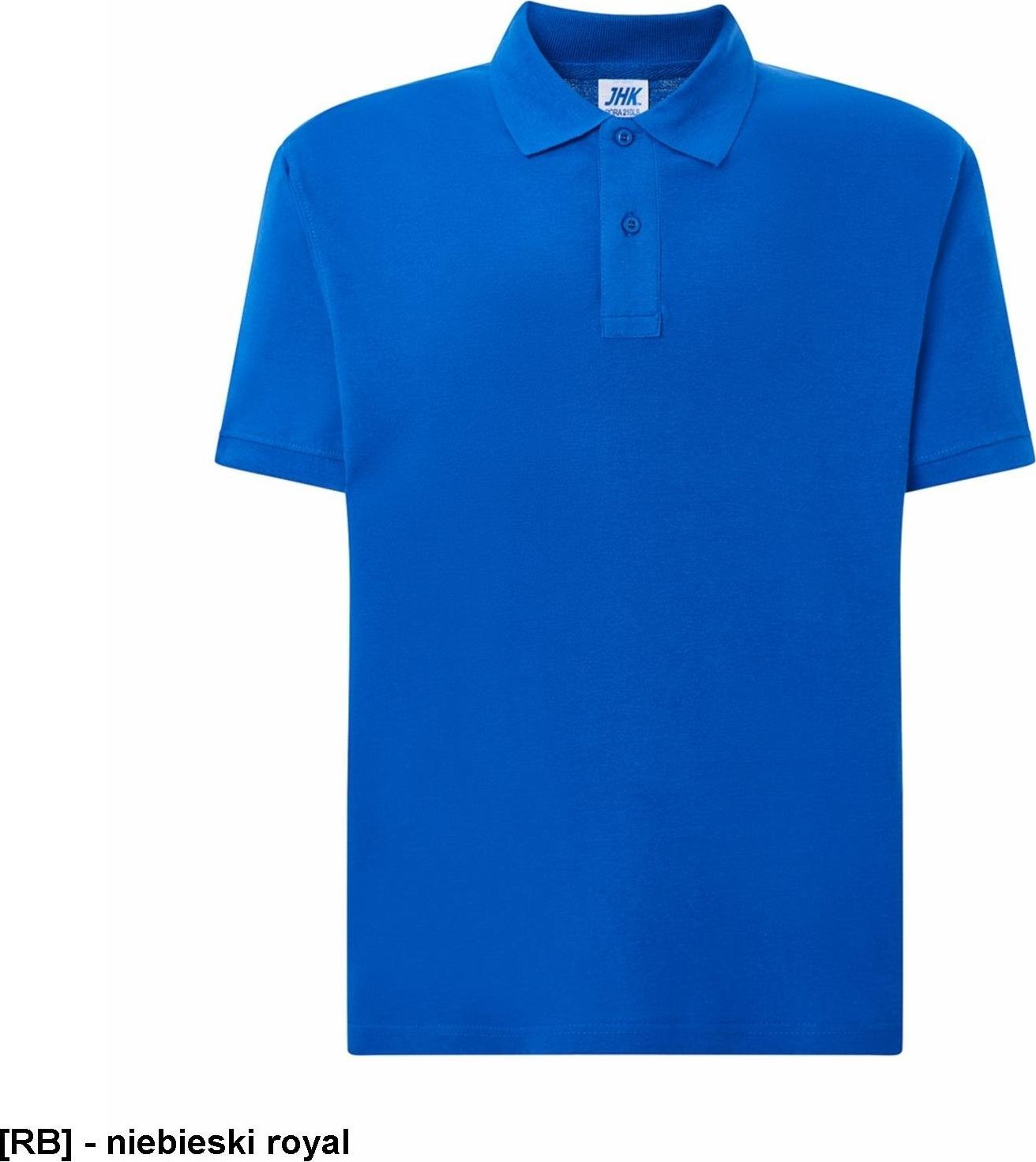 JHK PORA 210 - męskie polo z krótkim rękawem 100% stabilizowana bawełna, 200- 210g - niebieski royal L