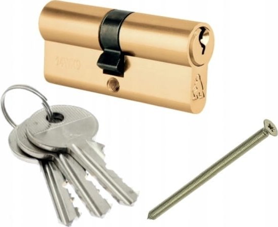 LOB Wkładka do zamka z gałką 45/45 mm Mosiężna + 3 klucze