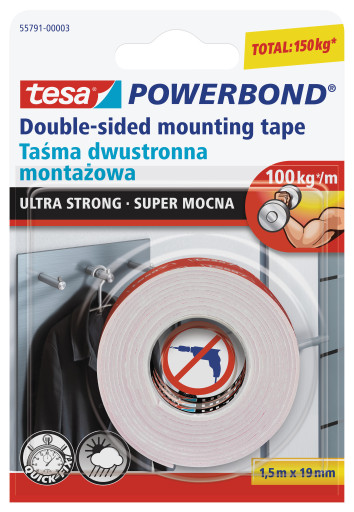 Tesa Taśma montażowa Powerbond dwustronna 1,5m 19mm (H5579103)