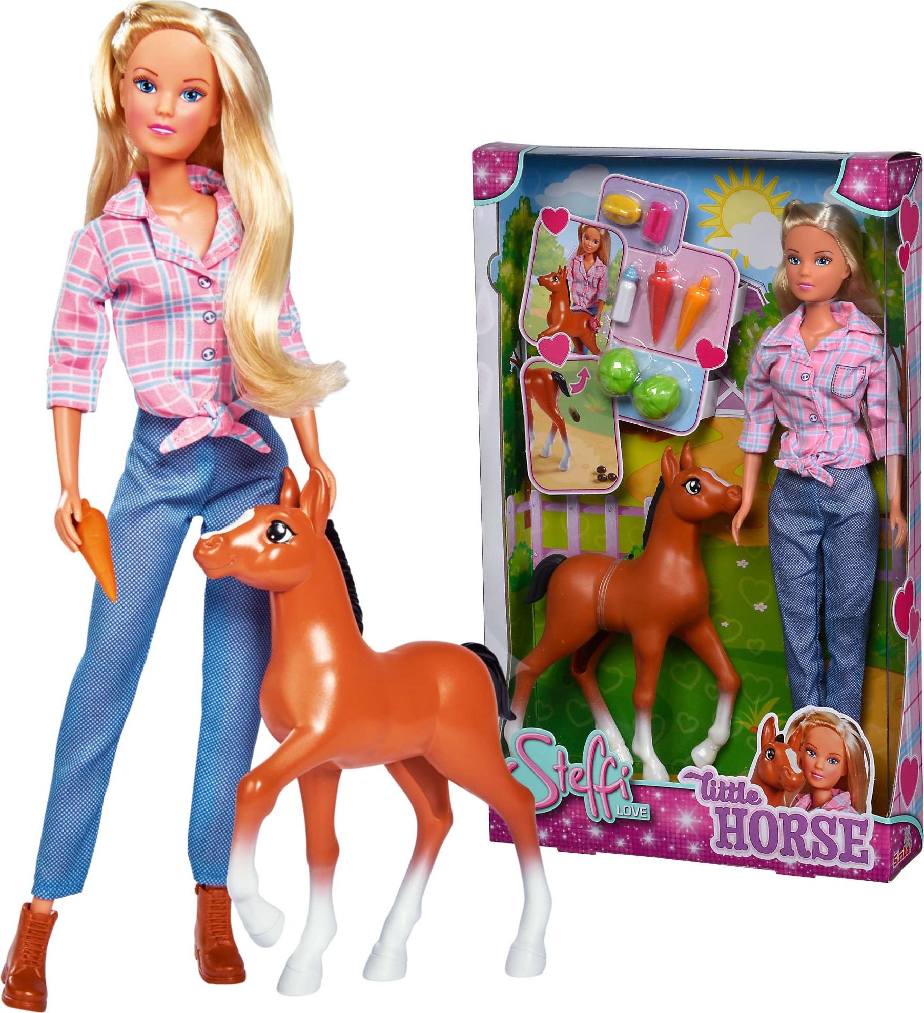 Simba Steffi z kucykiem robiącym kupkę