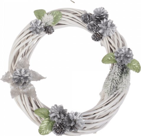 Wnuk Wianek dekoracyjny (Biały/30cm)