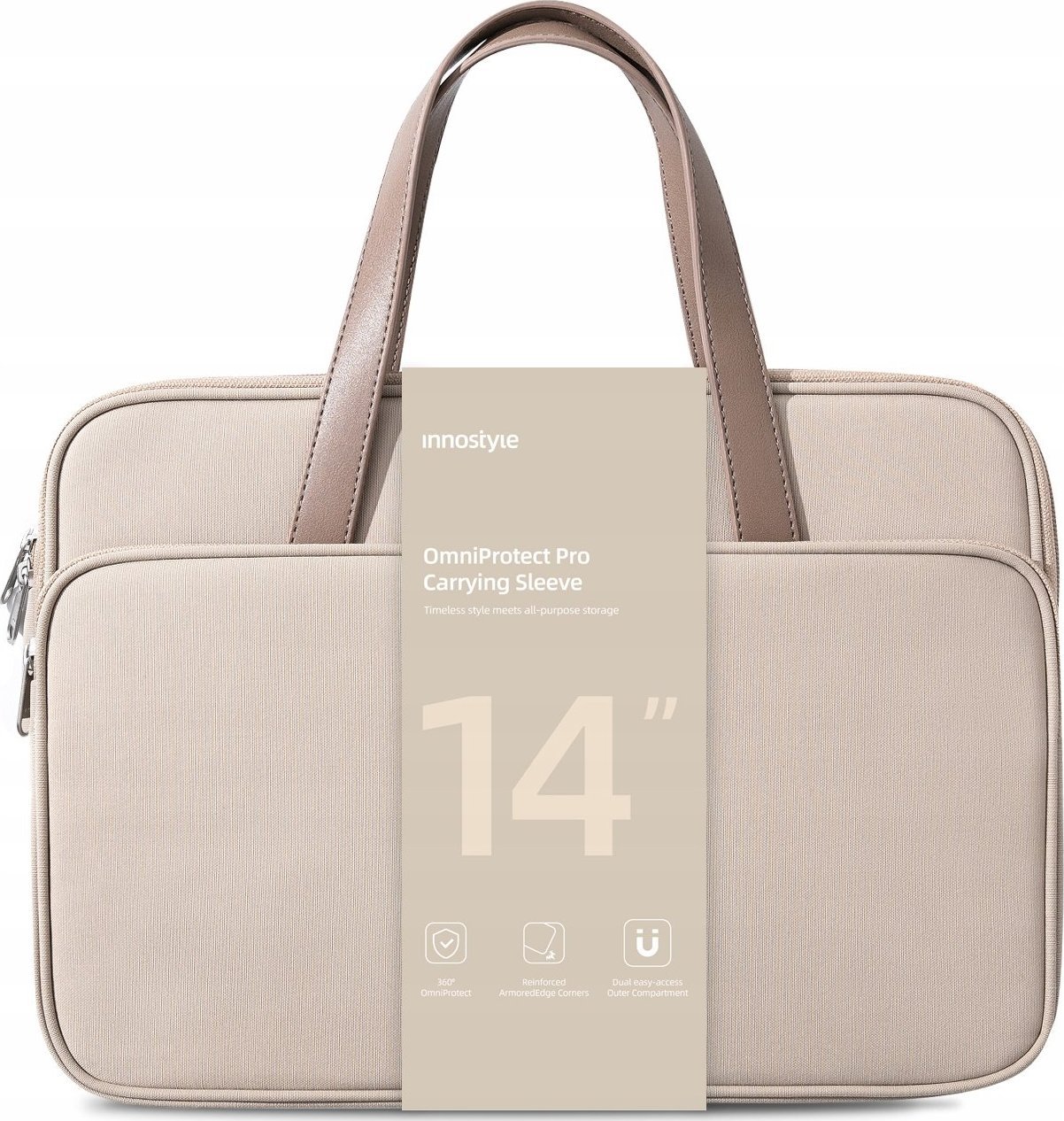 Torba Innostyle DAMSKA TORBA NA LAPTOPA 14" WODOODPORNA OMNIPROTECT PRO BEŻOWA