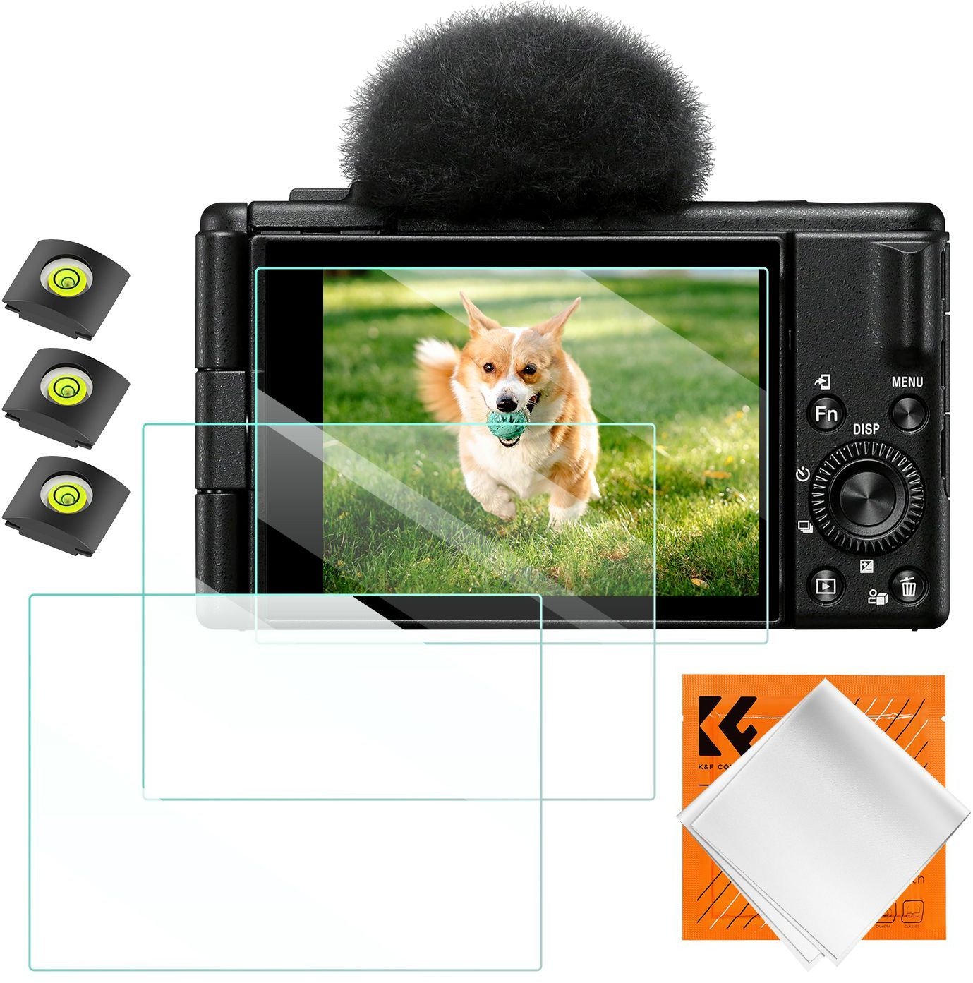 3x Zestaw Osłona Szkło 9h Na Ekran Sony Zv-1, Zv-1 Ii, Zv-e10 / Kf Concept / Sku.2195 /