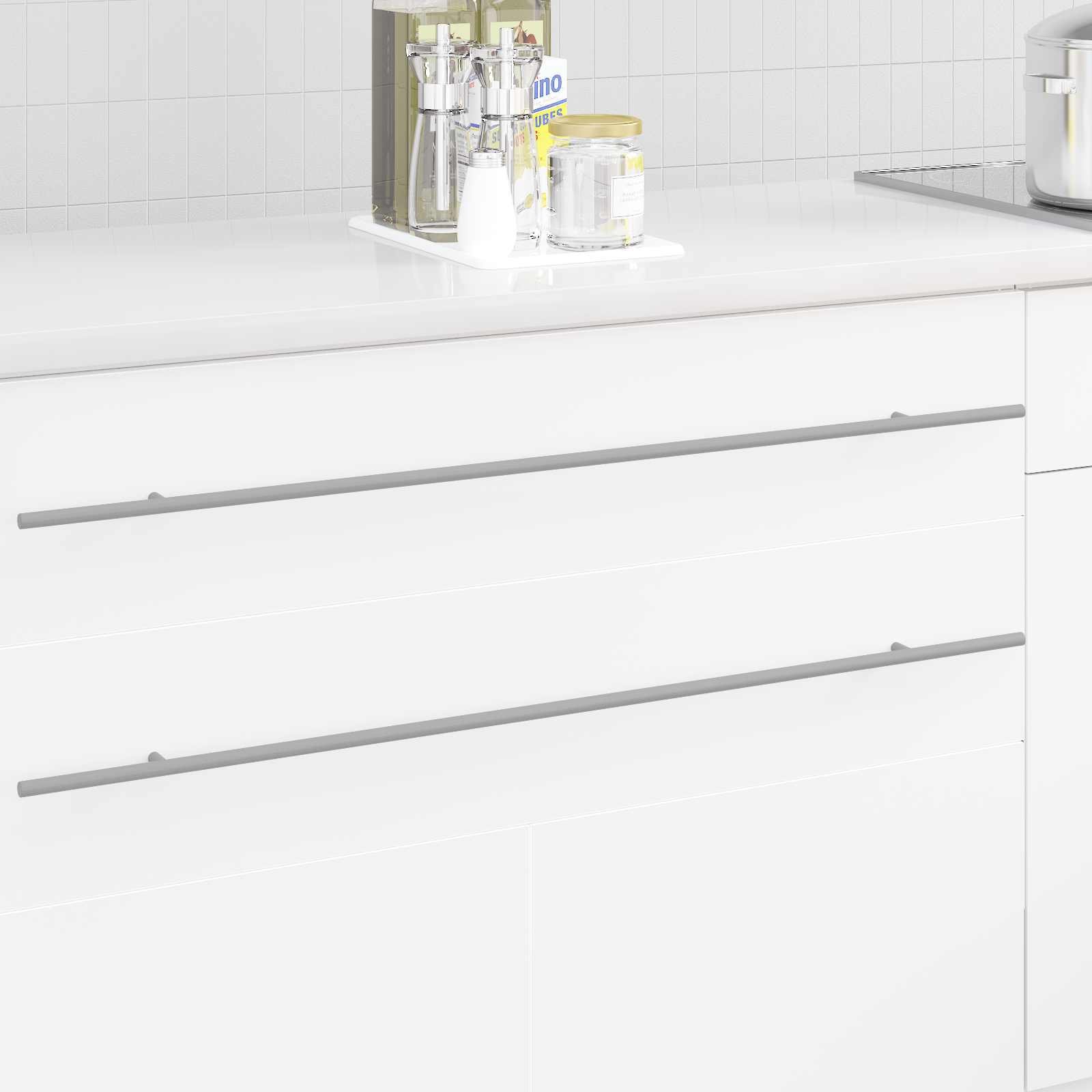 vidaXL Uchwyt do szafki 2 pcs Srebrny 0 Stal nierdzewna