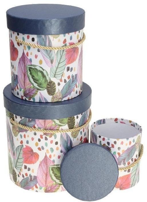 Pudełko Flower Box 3szt niebieski ROZETTE