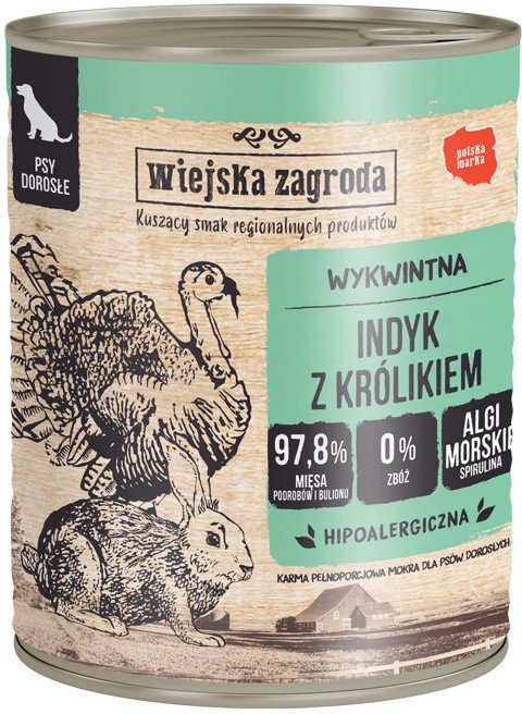 Wiejska Zagroda Indyk z królikiem 800g