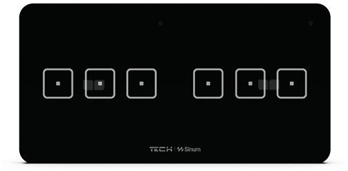 Przewodowy włącznik sześciopolowy czarny WSS-33M Tech Sterowniki