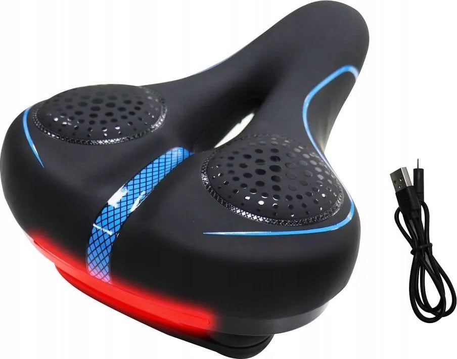 Siodełko rowerowe z wbudowaną lampką LED FSBSD-232-1 czarne